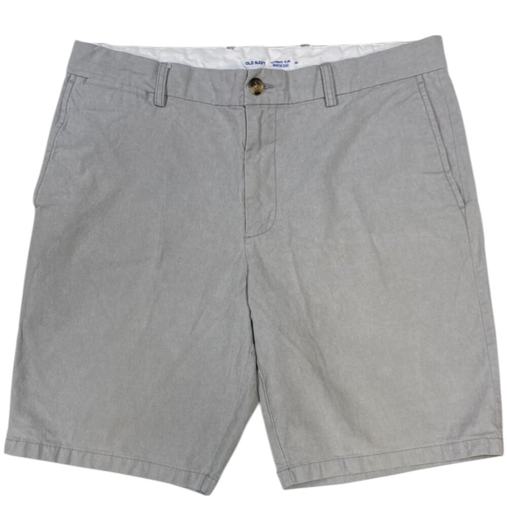 Old Navy, Ultimate Slim, Built-in Flex, Men's Gray Shorts, Size 36